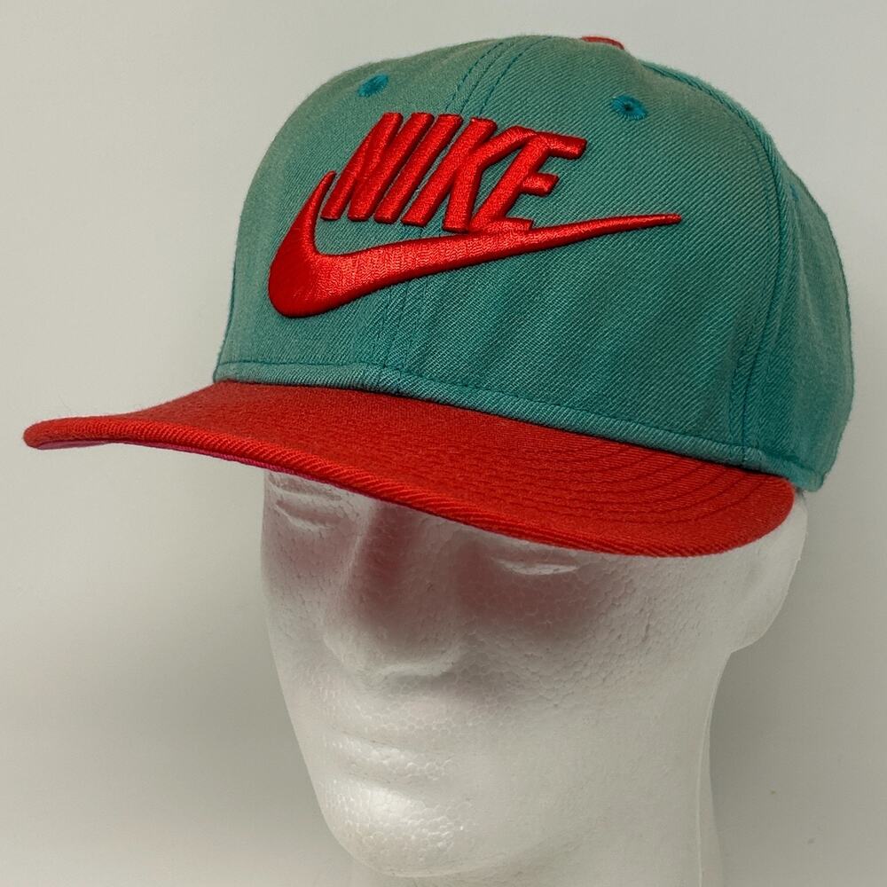 Nike True Swoosh Logo Wool Hat Baseball Cap Snapback 6 Panel Green - Picture 10 of 10